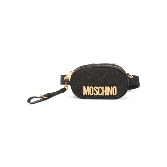 Moschino Handbags - NWT Moschino Glitter Leather Belt Bag
